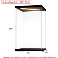 Boîte de présentation LED en acrylique transparent haut de gamme, boîte de présentation de table, vitrine moderne pour figurines de jouets, personnages, modèle Lego