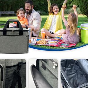 Wholesale Customized Logo Outdoor Lunch Bag High Quality Picnic Insulated Fashionable 600D Letter Zipper Closure Cooler Bag - Product Image 3