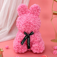 Nouveauté : ours en peluche rose éternelle, rose en PE, lapin, boîte cadeau, cadeau pour la Saint-Valentin, rose faite à la main, cadeau pour la fête des mères