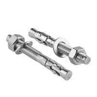 Анкерный болт с плоской шестигранной головкой из нержавеющей стали SS316/SS304, M10, с гладкой поверхностью, антикоррозийный, для навесных фасадов
