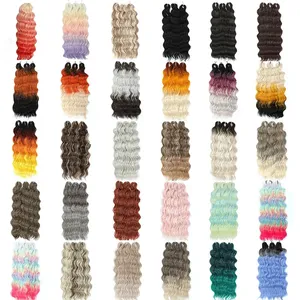 Extensiones de Cabello Sintético Ondulado ANNA de 24 Pulgadas, Cabello Rizado con Ondas Profundas, Color Arcoíris Degradado, para Trenzas - Product Image 6