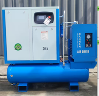 Petit compresseur d'air à vis rotatif industriel silencieux intégré de 7,5 kW 10 ch avec réservoir et sécheur à vendre