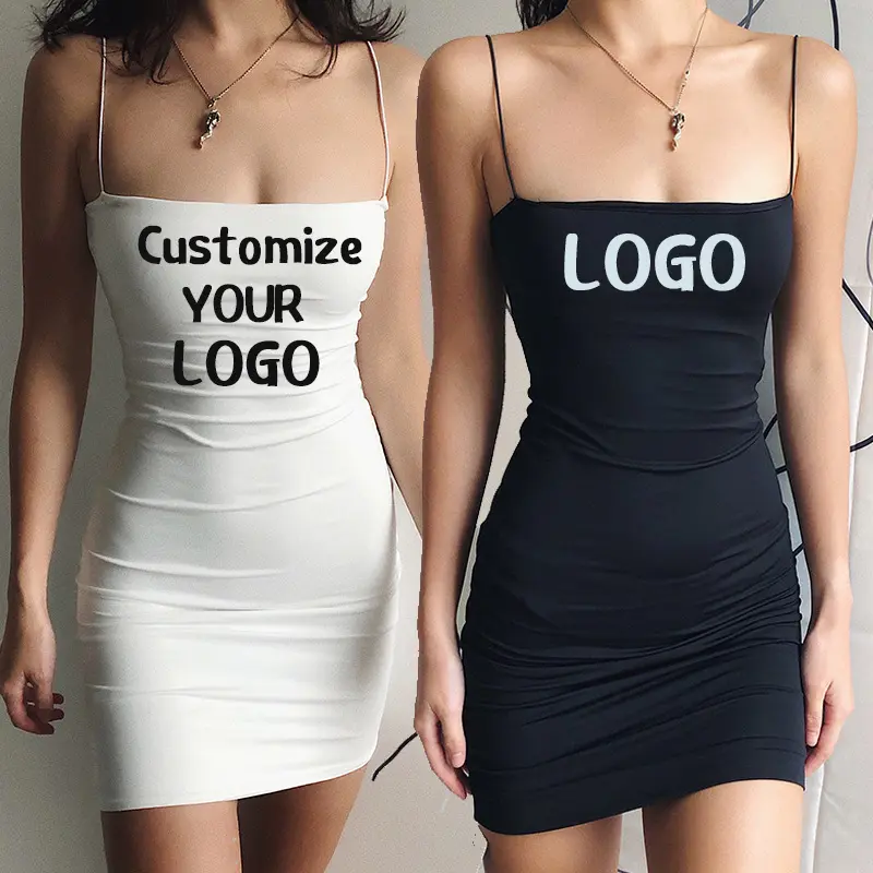 Customize LOGO 2022 Spring White Casual Dresses Sexy Elegant Summer Skirt Wear Bodycon Club Dress For Women Clothes