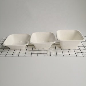Canne à Sucre de Bagasse Biodégradable 24oz 32oz 40oz Pâte à Papier carrée bagasse bol - Product Image 5