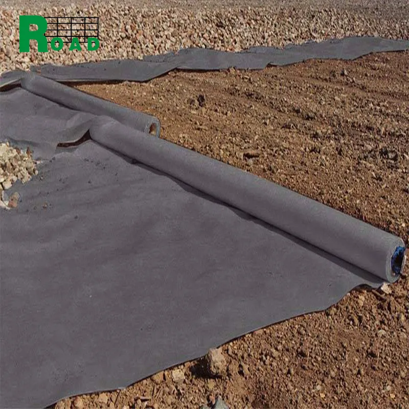 נימה מחט אגרוף Geotextile בד גלם חומר UV התנגדות פוליאסטר geotextile 100g 150g 200g