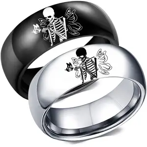 Groothandel Populaire Ringen Met Schedels Titanium Heren Ghost Skull Ring