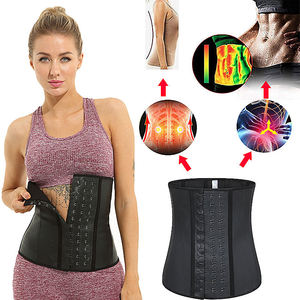LANGQIN Faja Reductora de Látex al por Mayor con 9 Varillas de Acero y 3 Ganchos, Control de Abdomen Transpirable, Tallas Grandes para Mujer, con Botones - Product Image 2