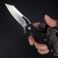 Couteau de poche en acier D2 avec manche en G10, lame tranchante, pointe tombante, couteaux de chasse, couteau pliant de survie pour le camping