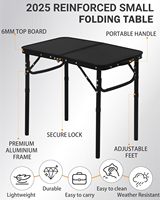 Table de camping pliante renforcée 2026, robuste, hauteur réglable 2 positions, légère, en aluminium, mobilier d'extérieur