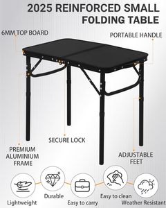 Table de <span class=keywords><strong>camping</strong></span> pliante renforcée 2026, robuste, hauteur réglable 2 positions, légère, en aluminium, mobilier d'extérieur - Product Image 3