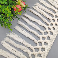 Vente en gros 14cm 3 noeuds garniture coton gland frange bandes longues coton frange dentelle garniture