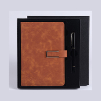 Ensemble de carnets promotionnels en similicuir avec boucle en U PQ, journal personnalisé à couverture rigide avec stylo et carnet, journal personnalisé à couverture rigide
