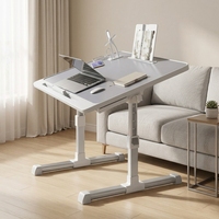 Bureau d'ordinateur portable pliable avec roulettes mobiles pour un déplacement facile pour la lecture, la restauration et le travail - Meubles de maison de style moderne