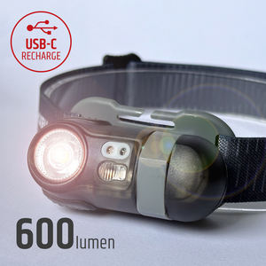 Linterna Frontal LED Recargable Tipo-C USBC de 600lm para Exteriores, Camping y Senderismo (Venta al Por Mayor) - Product Image 3