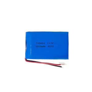 Baterai Lipo isi ulang 703450 11.1V 1200mah 1300mAh 3s 1P baterai polimer litium Li-ion - Product Image 1