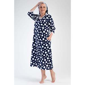 Vestido de mezclilla translúcido con cuello en V y manga 3/4 para mujer, talla XXL, estilo europeo, con bolsillos, hasta la rodilla, cintura baja y volantes, ideal para primavera. - Product Image 3