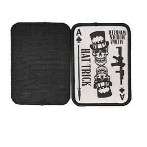 Custom Embroidered Iron-On Hook Loop Woven Canvas <b>Label</b> Patch Wholesale Brand Your Logo Badge Merrow Border Patches for Clothing - Product Image 3