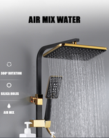 Ensemble de Douche Thermostatique Complet Mural Numérique LED Luxe en Laiton Or Rose Piano pour Salle de Bain