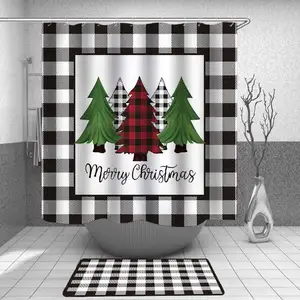 Weihnachts baum Polyester Digitaldruck Stoff angepasst Weihnachts mann Weihnachts mann Dusch vorhang