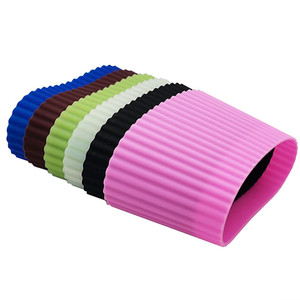 Reusable Coffee Cup Silicone Sleeves Heat Resistant Insulates Protective Sleeve Nonslip <b>Protector</b> <b>Cover</b> - Product Image 1