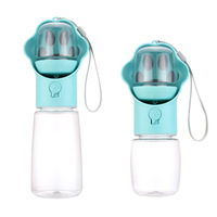Bouteille d'eau portable pour animaux de compagnie 2-en-1, gobelet à eau et à nourriture pour chien, anti-fuite, pour voyages en plein air, avec logo personnalisé