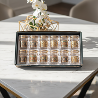 Vente en gros d'usine en stock 12 pièces Coffret cadeau de luxe Ensemble de tasses à thé marocaines en verre coloré Verre Beldi 130 ml Tasse à thé en verre pour l'Arabie Saoudite