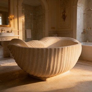 <span class=keywords><strong>Baignoire</strong></span> autoportante en marbre au design coquillage, forme conque, pour salle de bain, décoration d'hôtel moderne, fournie directement par l'usine - Product Image 5