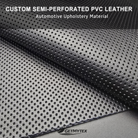 Tissu vinyle gaufré semi-perforé en PVC personnalisé pour revêtement de siège de voiture et sellerie intérieure automobile