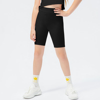 Pantalon de danse très élastique pour filles, short de yoga et de course respirant pour enfants, taille élastique, en Spandex/Nylon, motif uni 1