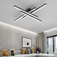 Plafonnier LED linéaire moderne en aluminium et acrylique pour salon, chambre, hôtel, éclairage décoratif intelligent pour maison connectée, luminaire de plafond élégant