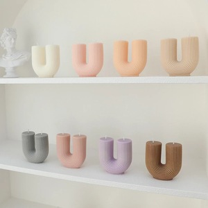 U-Shaped Silicone <b>Candle</b> <b>Mold</b> 85x88mm DIY Plaster <b>Mold</b> For <b>Candle</b> Making - Product Image 4