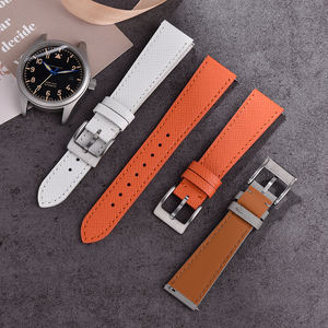 JUELONG <span class=keywords><strong>Bracelet</strong></span> de montre vintage en <span class=keywords><strong>cuir</strong></span> cousu <span class=keywords><strong>Bracelet</strong></span> de montre en <span class=keywords><strong>cuir</strong></span> Saffiano noir 18 19 20 21 22 23 24 - Product Image 3