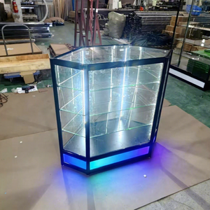 Vitrine d'exposition pour magasin de détail, vitrine d'exposition avec éclairage, vitrine d'angle, comptoir en verre pour magasin de tabac - Product Image 2