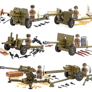 Figurines de construction en blocs de la Seconde Guerre mondiale allemandes, soviétiques et américaines, artillerie, grenades anti-char, lanceurs de missiles anti-aériens, jouets en plastique ABS - Product Image 2
