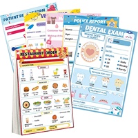 Carnets de jeu d'imitation : Carnets de jeu, carnets de notes, jeux de rôle, rapport de médecin, liste d'épicerie, liste de contrôle des clients de restaurant