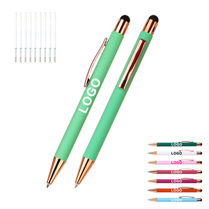 2-in-1 Screen Stylus Mobile Phone Metal Aluminum Ballpoint <b>Pen</b> Wholesale Customized Logo Personal Advertise for School Gifts - Product Image 3