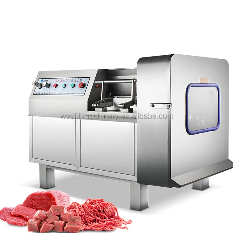Automatic Electric Low Price Small Knife Bone frozen chicken Saw Cutter Machine Beef Butcher Meat cube slicer Cutting Machine