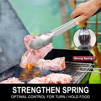 Penjepit Masak LIHONG Tahan Panas 600 Derajat, Penjepit Dapur Baja Tahan Karat dengan Pengunci Logam untuk Makanan, Salad, dan BBQ