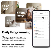 Termostato Inteligente WiFi BEOK con Pantalla Táctil para Calefacción por Suelo Radiante, Programación Semanal