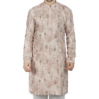 Kurta long pour homme imprimé numérique multicolore en coton infroissable, idéal pour le festival Diwali, Inde et Pakistan