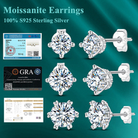 MULA klasik tasarım 5mm 10mm 0.5ct 1ct Moissanite elmas Def Vvs yuvarlak Moissanite kadınlar için geri itin Halo saplama küpe