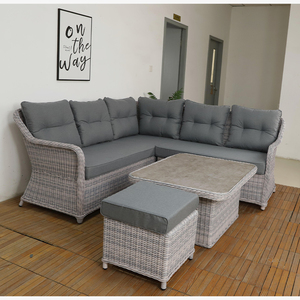 Mini sofá <span class=keywords><strong>modular</strong></span> de jardín de ratán de 5 plazas Premium de lujo, muebles modernos de exterior para comedor, patio, hoteles - Product Image 4
