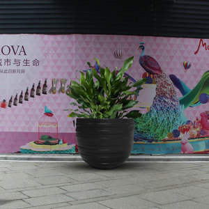 Fiberglass Flower Pot Circular <b>Large</b> Outdoor Modern Minimalist Shopping Mall <b>Planters</b> - Product Image 3