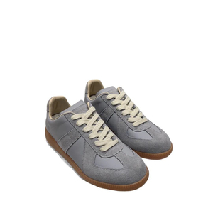 Baskets basses gris clair en faux daim à lacets, bout rond, respirantes, toutes saisons, pour la marche - Product Image 6