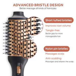 Sèche-cheveux <span class=keywords><strong>brosse</strong></span> ionique tout-en-un avec diffuseur, souffleur rotatif et volumateur - Utilisation hôtelière, contrôlé par application, pour la maison, les voyages et les camping-cars - Product Image 2