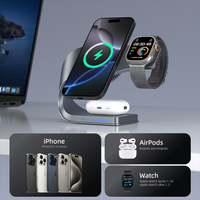 Stasiun Pengisian Daya Nirkabel Magnetik 3 in 1 15W Pengisian Cepat Pendingin Aktif untuk iPhone Android untuk Ponsel Samsung