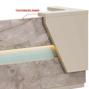 Balcão de Recepção Personalizado Moderno em Madeira para Salão, Academia, Loja, Hotel e Spa à Venda por Atacado - Product Image 5