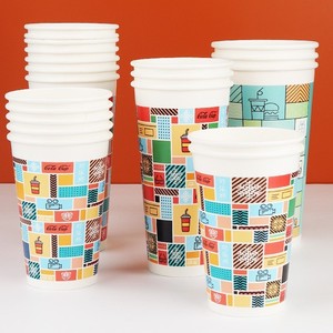 Recyclable Single Wall Paper Cup for Coffee Cold Drinks Juice for Cinema Use Offset Printing