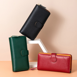 Grenz überschreitende neue echte Leder große Kapazität Frauen lange Brieftasche Trend koreanische farbige Damen Handtasche Geldbörse - Product Image 2