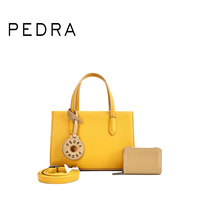 PEDRA Mercados Chinos en Línea, Bolso de Mano de Cuero PU de 2 Piezas, Color en Contraste, Bolsos de Mano de Lujo para Mujer